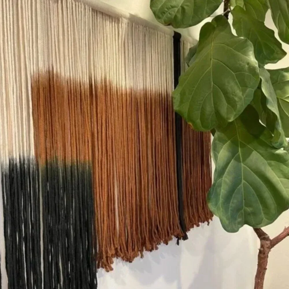 Anthropologie Large XL Boho Tapestry Macrame Woven Dyed Yarn Wall Hanging - 60